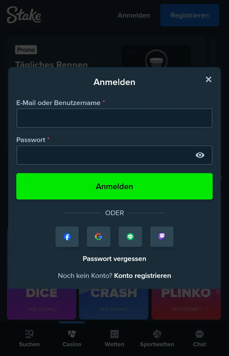 stake casino login